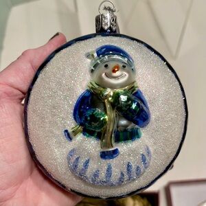 VINTAGE WATERFORD SNOWMAN CHRISTMAS ORNAMENT NEW INCLUDES BOX